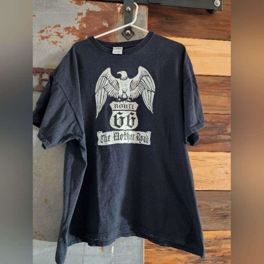 Route 66 The Mother Road  Black Graphic T-Shirt